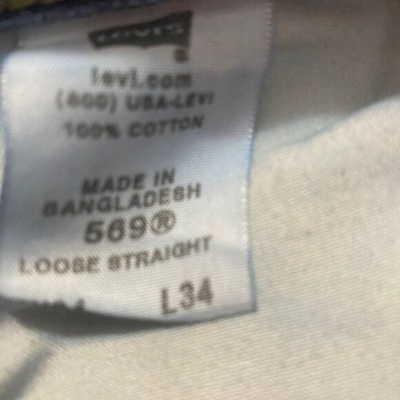 Levi's 569 5 pocket distressed Loose Straight jeans, size 34/34 - Picture 5 of 5